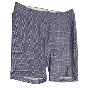 Peter Millar Checkered Shorts Size L Blue Subtle Plaid Pattern 4 Way Stretch